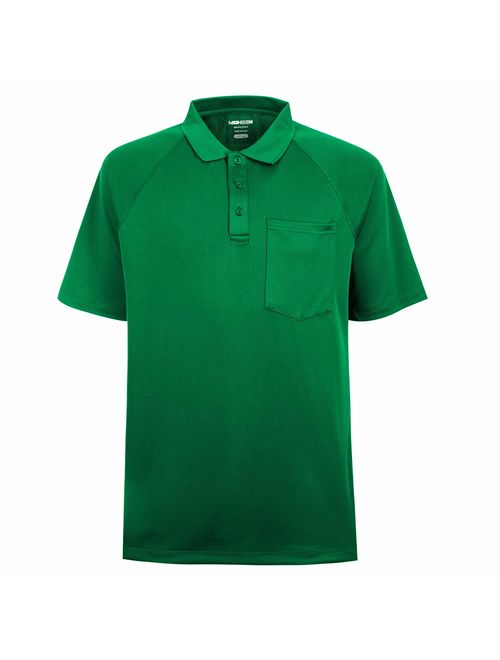 Men's Short Sleeve Moisture Wicking Performance Golf Polo Shirt, Side Blocked, Tall Sizes: M-7XL