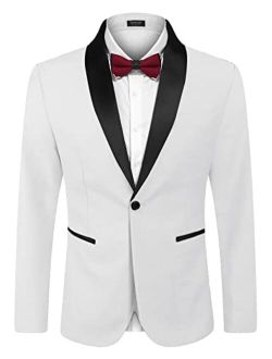 Men's Modern Suit Jacket Blazer One Button Tuxedo for Party,Wedding,Banquet,Prom