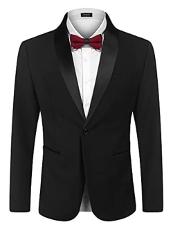 Men's Modern Suit Jacket Blazer One Button Tuxedo for Party,Wedding,Banquet,Prom