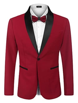 Men's Modern Suit Jacket Blazer One Button Tuxedo for Party,Wedding,Banquet,Prom