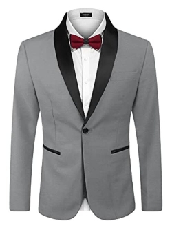 Men's Modern Suit Jacket Blazer One Button Tuxedo for Party,Wedding,Banquet,Prom