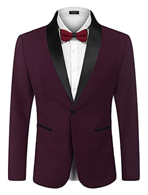 COOFANDY Men's Modern Suit Jacket Blazer One Button Tuxedo for Party,Wedding,Banquet,Prom