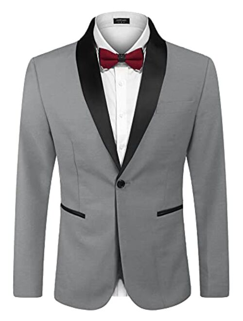 COOFANDY Men's Modern Suit Jacket Blazer One Button Tuxedo for Party,Wedding,Banquet,Prom