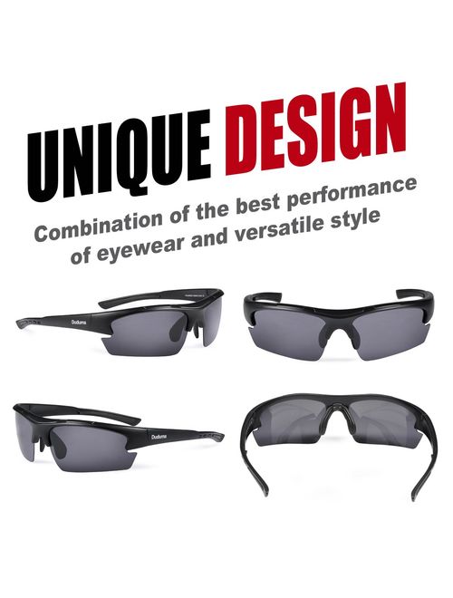 Duduma Polarized Designer Fashion Sports Sunglasses for Baseball Cycling Fishing Golf Tr62 Superlight Frame