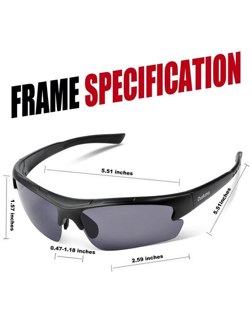 Duduma Polarized Designer Fashion Sports Sunglasses for Baseball Cycling Fishing Golf Tr62 Superlight Frame