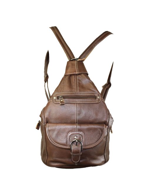 Women's Leather Sling Purse Handbag Convertible Shoulder Bag Tear Drop Backpack