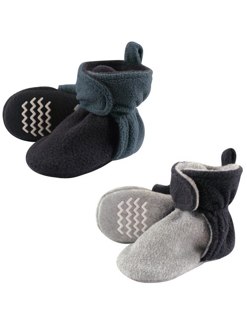 Hudson Baby Unisex Baby Cozy Fleece Booties with Non Skid Bottom