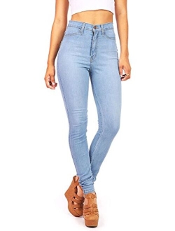 Vibrant Women's Classic High Waist Denim Skinny Jeans