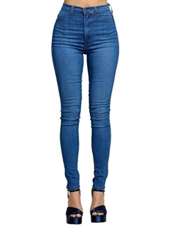 Vibrant Women's Classic High Waist Denim Skinny Jeans