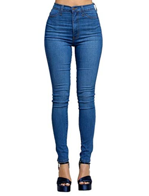 Vibrant Women's Classic High Waist Denim Skinny Jeans