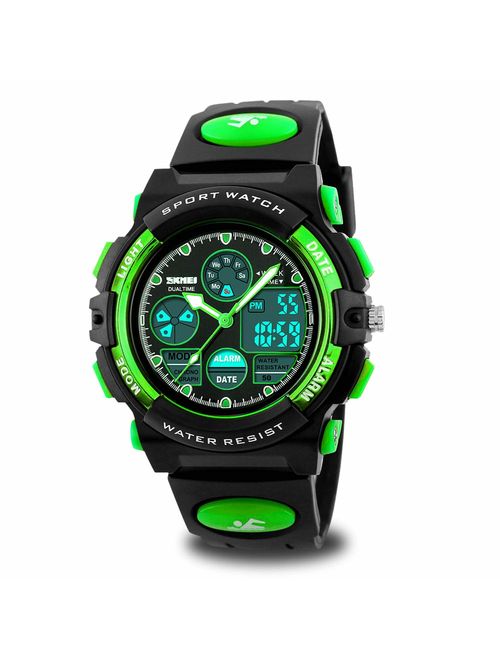 Kids Digital Sport Watch, Boys Girls Waterproof Sports Outdoor Watches Children Casual Electronic Analog Quartz Wrist Watches with Alarm Stopwatch