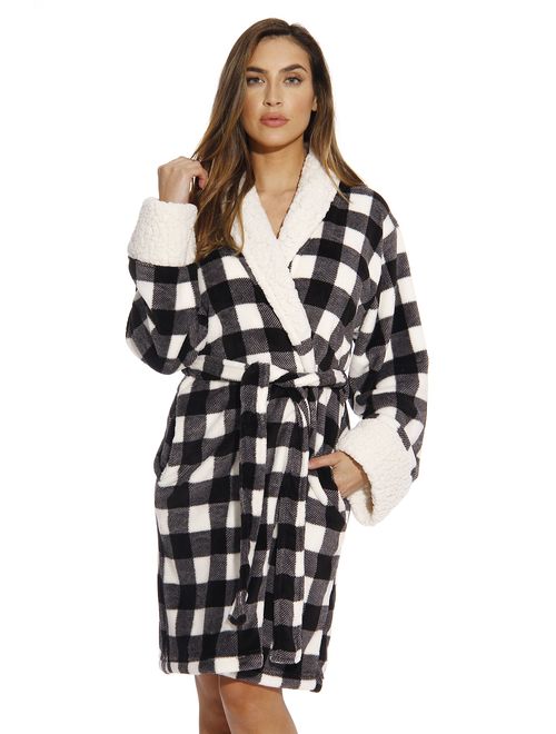 Just Love Sherpa Trim Plush Robe for Women