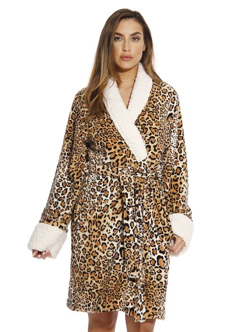 Just Love Sherpa Trim Plush Robe for Women