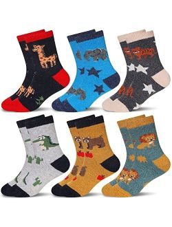 Eocom 6 Pairs Children's Winter Warm Wool Socks Kids Boys Girls Socks