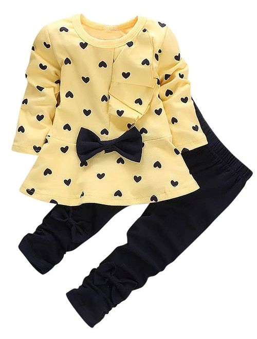 Baby Girl Clothes Infant Outfits Set 2 Pieces with Long Sleeved Tops + Pants