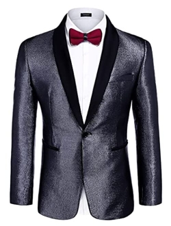 Men's Fashion Suit Jacket Blazer One Button Luxury Weddings Party Dinner Prom Tuxedo Gold Silver