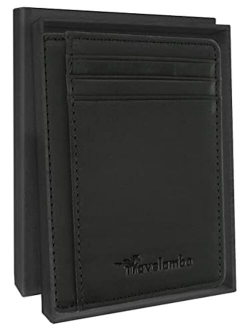 Front Pocket Minimalist Leather Slim Wallet RFID Blocking Medium Size