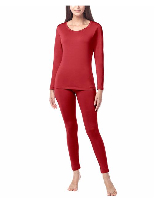 LAPASA Women's Thermal Underwear Long John Set Fleece Lined Base Layer Top & Bottom L17