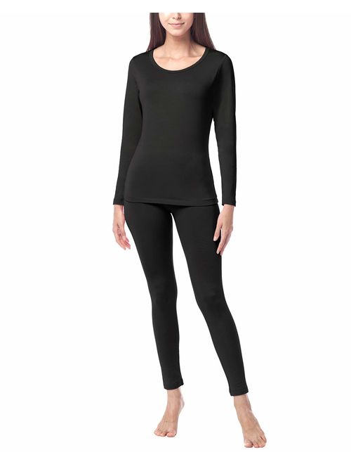 LAPASA Women's Thermal Underwear Long John Set Fleece Lined Base Layer Top & Bottom L17