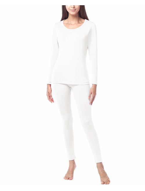 LAPASA Women's Thermal Underwear Long John Set Fleece Lined Base Layer Top & Bottom L17