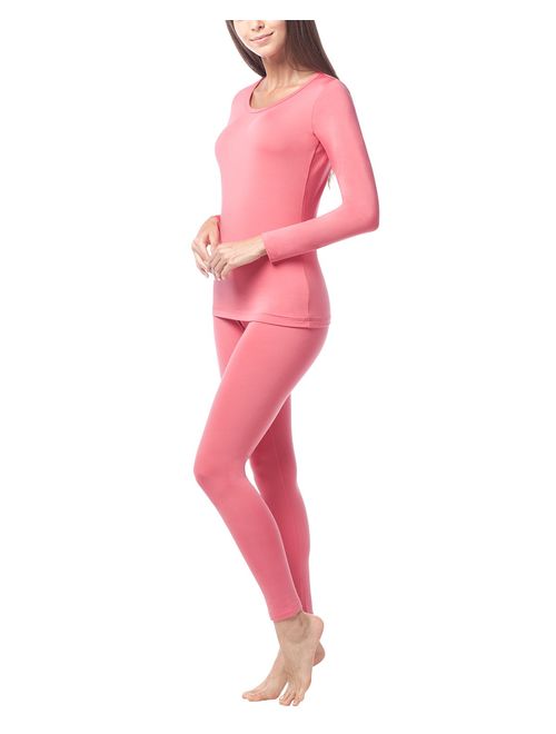 LAPASA Women's Thermal Underwear Long John Set Fleece Lined Base Layer Top & Bottom L17