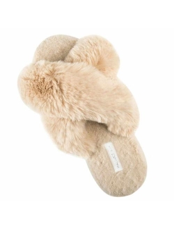 Cross Band Soft Plush Fleece House/Outdoor Slippers