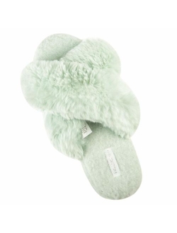 Cross Band Soft Plush Fleece House/Outdoor Slippers