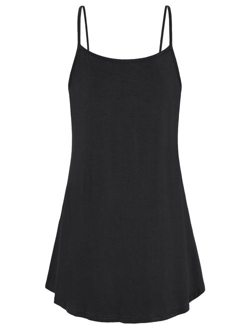 Viracy Women's Summer Button V Neck Pleated Spaghetti Strap Camisole Tank Tops