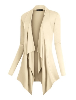 Women's Drape Front Open Cardigan Long Sleeve Irregular Hem