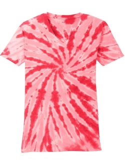 Joe's USA Koloa Ladies Colorful Tie-Dye V-Neck Tees in 10 Colors Sizes: XS-4XL