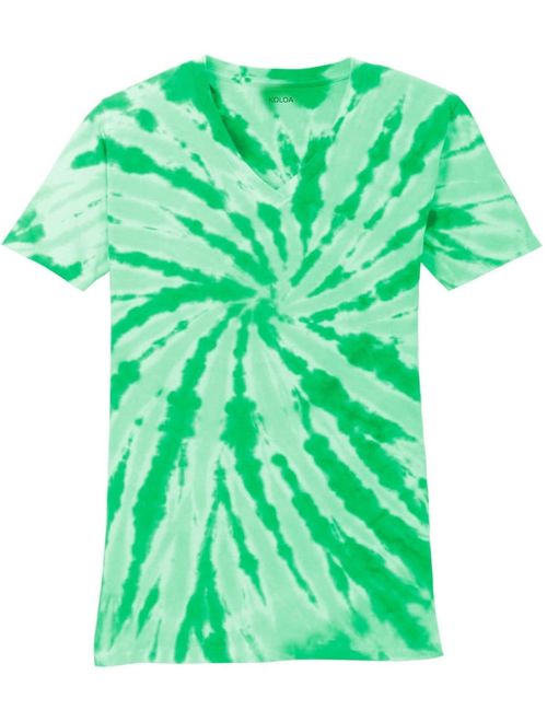 Joe's USA Koloa Ladies Colorful Tie-Dye V-Neck Tees in 10 Colors Sizes: XS-4XL