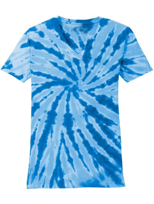 Joe's USA Koloa Ladies Colorful Tie-Dye V-Neck Tees in 10 Colors Sizes: XS-4XL