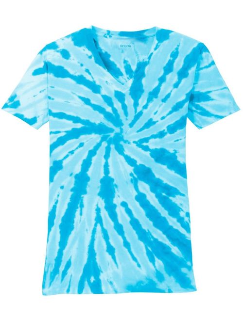 Joe's USA Koloa Ladies Colorful Tie-Dye V-Neck Tees in 10 Colors Sizes: XS-4XL