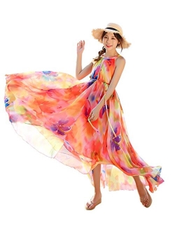 MedeShe Chiffon Floral Holiday Beach Bridesmaid Maxi Dress Sundress