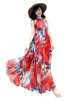 MedeShe Chiffon Floral Holiday Beach Bridesmaid Maxi Dress Sundress