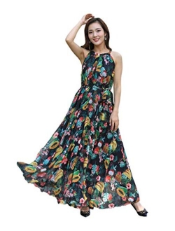 MedeShe Chiffon Floral Holiday Beach Bridesmaid Maxi Dress Sundress