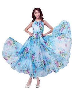 MedeShe Chiffon Floral Holiday Beach Bridesmaid Maxi Dress Sundress