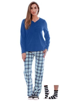 Just Love Women's Ultra-Soft Pajama Pant Set with Matching Fuzzy Socks