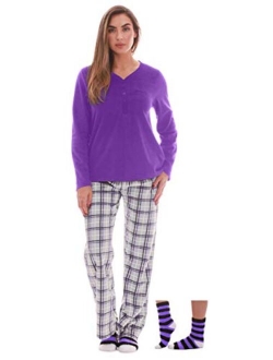 Just Love Women's Ultra-Soft Pajama Pant Set with Matching Fuzzy Socks