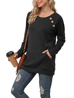 Yincro Women's Casual Long Sleeve Tunic Tops Fall Tshirt Blouses