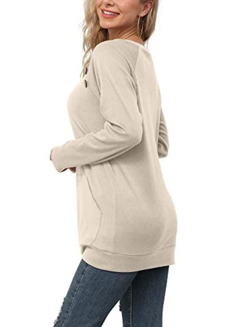 Yincro Women's Casual Long Sleeve Tunic Tops Fall Tshirt Blouses