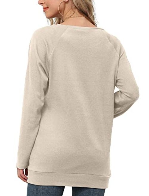 Yincro Women's Casual Long Sleeve Tunic Tops Fall Tshirt Blouses