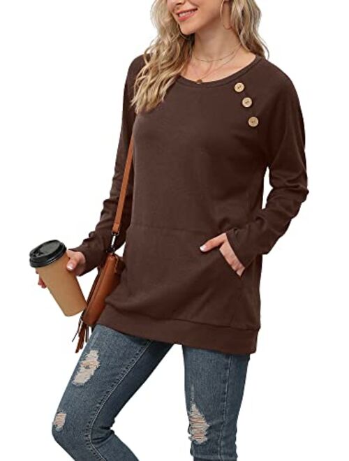 Yincro Women's Casual Long Sleeve Tunic Tops Fall Tshirt Blouses