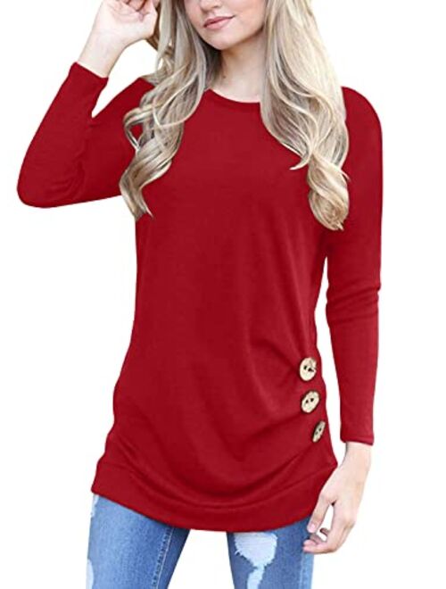 Yincro Women's Casual Long Sleeve Tunic Tops Fall Tshirt Blouses