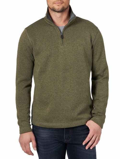 Wrangler Authentics Men's Fleece Quarter Zip Sweater