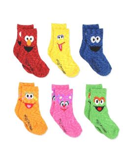 Sesame Street Elmo Boy's Girl's Multi Pack Crew Socks with Grippers (Baby/Toddler)