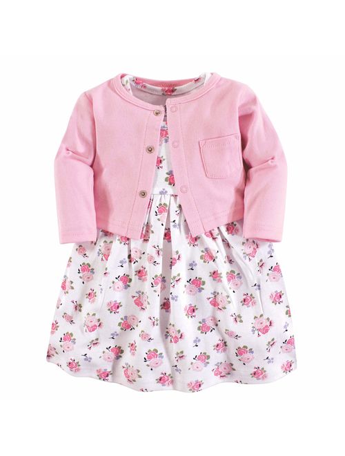 Luvable Friends Baby and Toddler Girl Dress and Cardigan