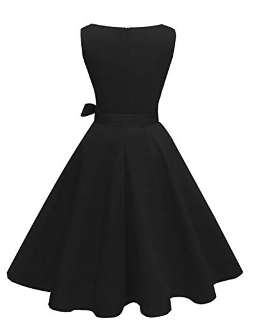Buy Hanpceirs Women's Boatneck Sleeveless Swing Vintage 1950s Cocktail Dress  online | Topofstyle