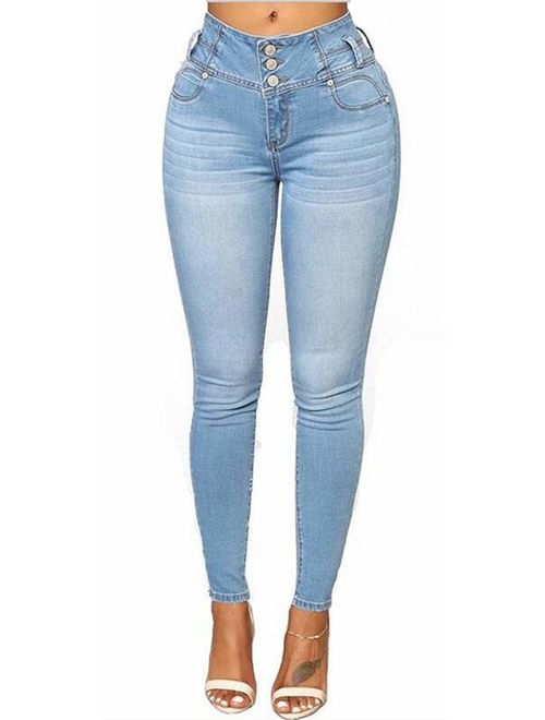 GALMINT Women's Juniors High Rise Irresistible Jegging Pull-On Stretch Skinny Jeans