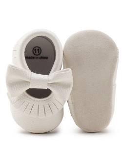 Delebao Infant Toddler Baby Soft Sole Tassel Bowknot Moccasinss Crib Shoes